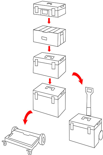 Mga drawer sa isang modular system