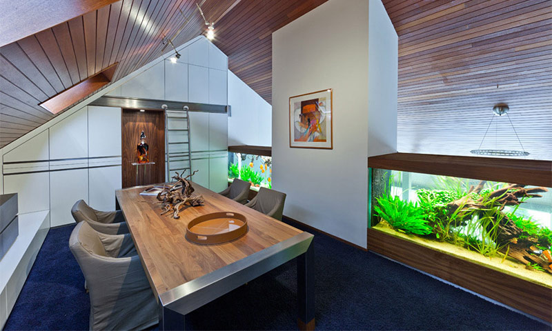 Aquarium à l'intérieur - exemples de design