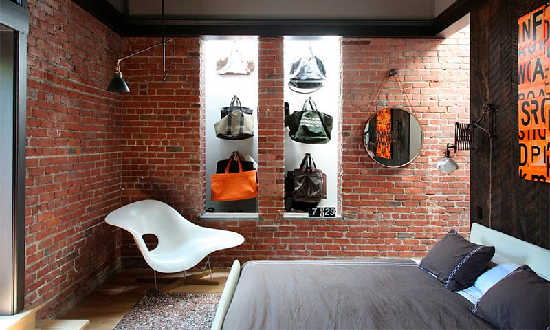 Brick in a bedroom interior - ideas for inspiration