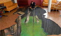 3D padló aligátorok