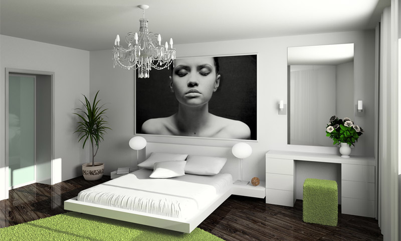 Examples of using green in a modern interior
