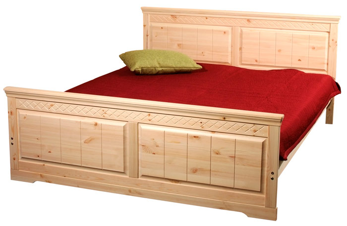 Rama łóżka z litego drewna