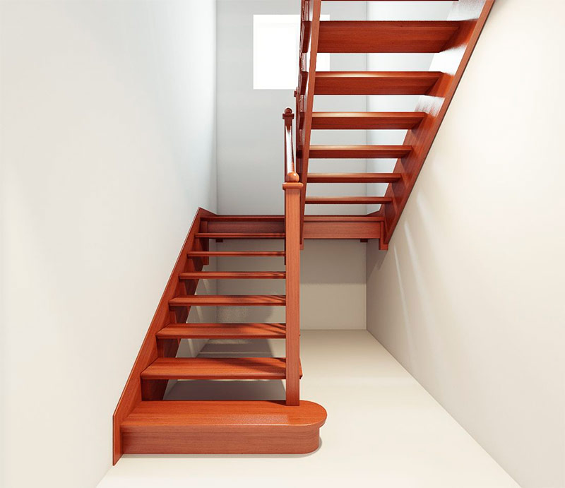 Open staircase without risers