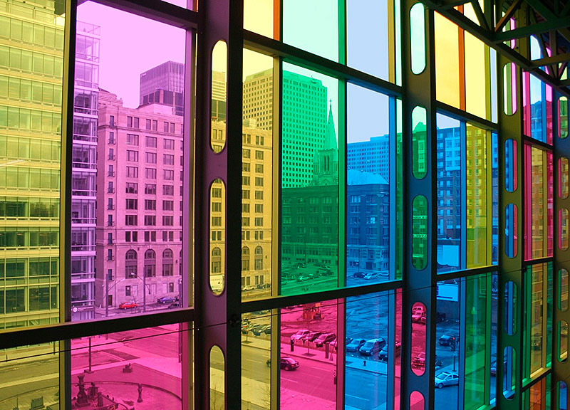 Finestre con doppi vetri colorati