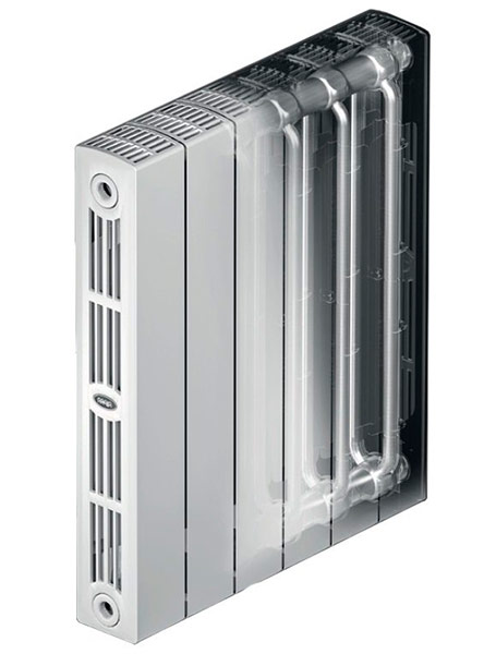 sectional monolithic bimetallic radiator