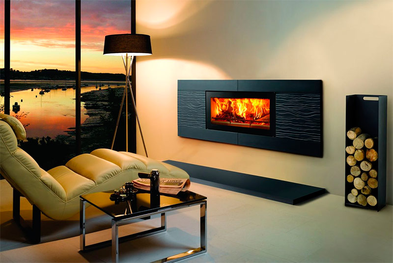 Hi-tech na fireplace style