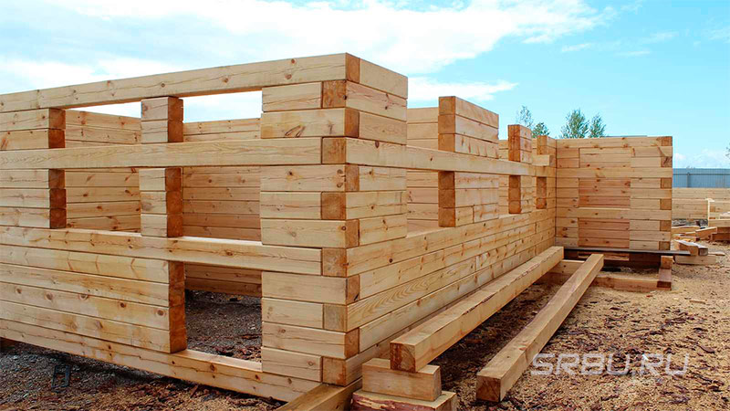 Log house timber