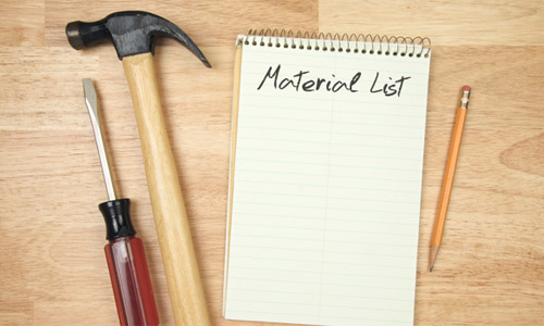 Списък на необходимите материали и инструменти