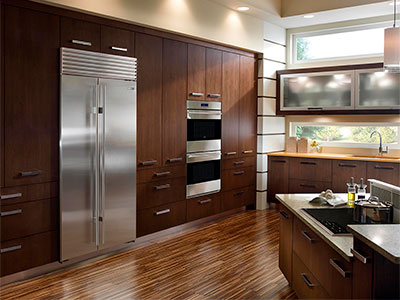 Partially built-in side-by-side refrigerator