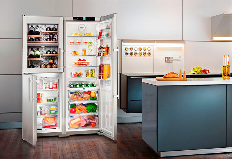 Side by side freestanding refrigerator